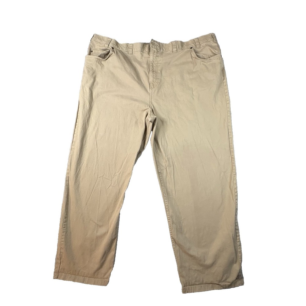 Harbor Bay Men's 53x29.5 Khaki Pants‎ Beige Stretch Casual 5 Pocket Big & Tall